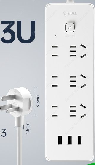 3USB+six-socket B333U-1.8m